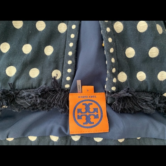Tory Burch polka dot midi dress (navy, size 4) - Picture 4 of 7